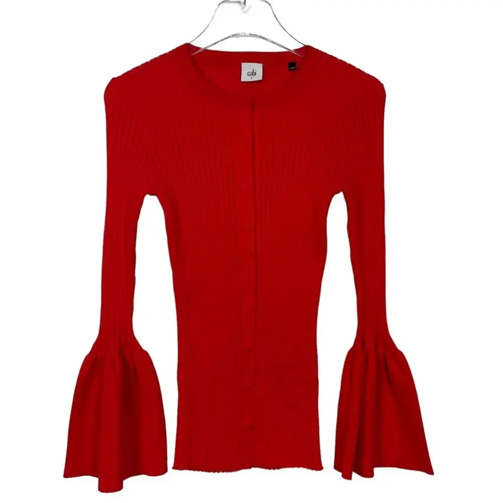 CAbi #5285 Trumpet Cardigan Red Size Small